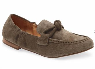 Chocolat Blu Womens Anya Suede Loafers In Taupe
