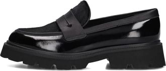 Stefano Lauran Retro Charme Zwarte Loafers - Dames - Loafers - Zwart - 40 EU - Wol - Schoenen