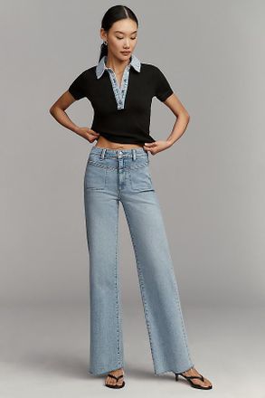 Paige Anessa 31 Front Yoke High-Rise Wide-Leg Jeans