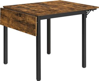 Vasagle Mesa de comedor extensible de color marr&oacute;n y negro