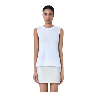 Rier Sleeveless Tops, female, White, Size: M Sleeveless Cotton Tank Top