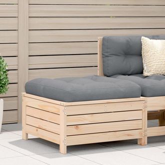 vidaXL Taburete De Jard&iacute;n Con Coj&iacute;n Madera Maciza De Pino Vidaxl