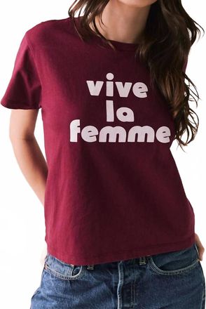 Chaser Viva La Femme Tee In Cabernet
