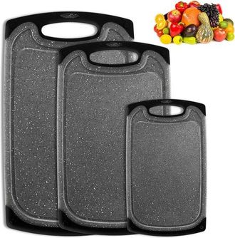 OEM Set Di Taglieri, Taglieri Da Cucina Versatili, 3 Pezzi, In Plastica Nera