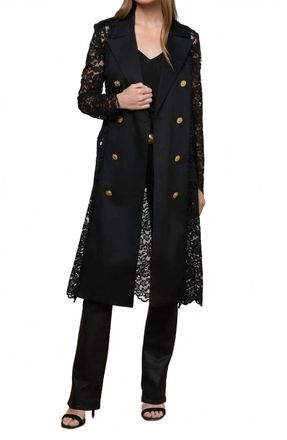 L'agence Amata Lace Trench Coat In Black