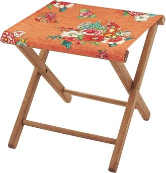 Vent de Boh&egrave;me Taburete plegable de haya y tela floral naranja