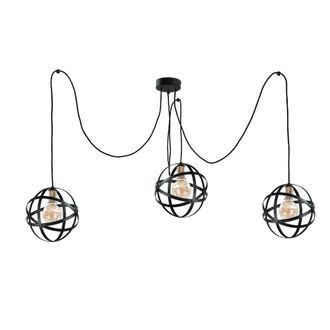 Netlighting Pola Cluster Pendant Ceiling Light Black Gold 3x E27
