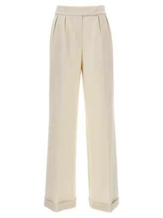 Kiton White Virgin Wool Casual Womens Pants