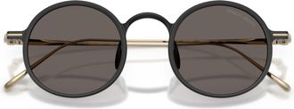 Giorgio Armani 0ar6173t Round Lens Sunglasses with Elongated Gold Temples
