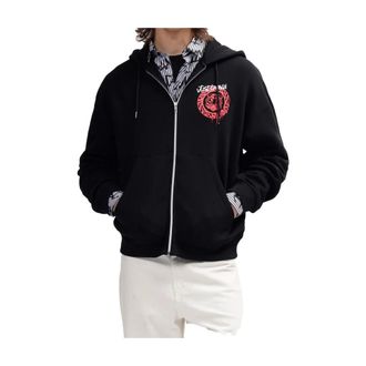 Just Cavalli Zip-throughs, male, Black, Size: XL Zip-through Sweatshirt