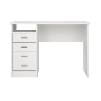 Tvilum Scrivania Con 4 Cassetti Bianca, 110x76x48,5 Cm