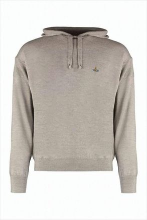 Vivienne Westwood Cropped Wool Hoodie With Ribbed Cuffs
