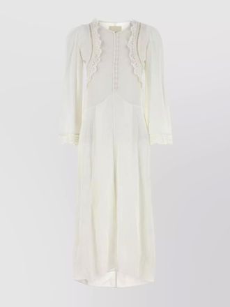 Isabel Marant midi dress with long sleeves and lace trim