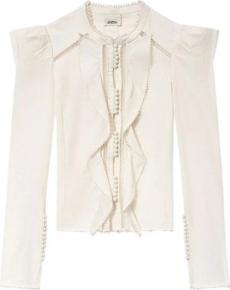 Isabel Marant Blusa Calina con ruches - Bianco