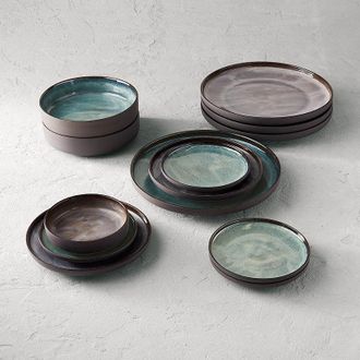 Frontgate Set of 4 Northern Lights Dinnerware - Silt, Dinner Plate in Silt - Frontgate
