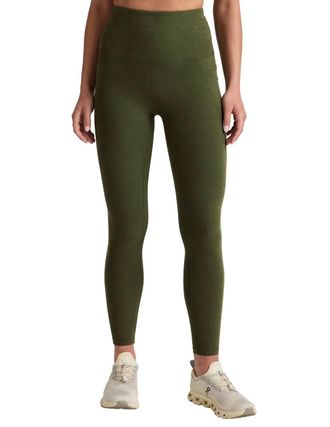 Beyond Yoga Spacedye Out Of Pocket High Waisted Midi Leggings In Army Green