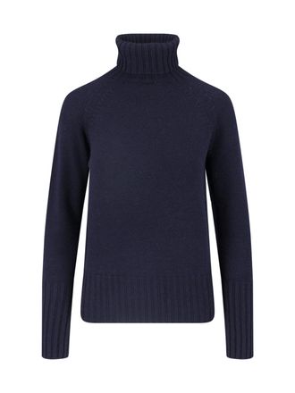 Drumohr Blue Merino Wool Turtleneck