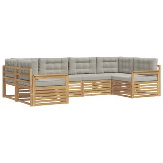vidaXL Conjunto De Sof&aacute;s De Exterior 6 Pcs Blanco Y Gris Claro Vidaxl