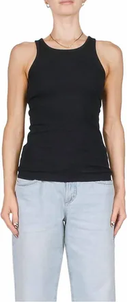 &Eacute;terne High Neck Fitted Tank In Black