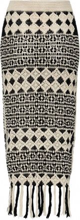 Carolina K Womens Crochet Skirt In Black Cream