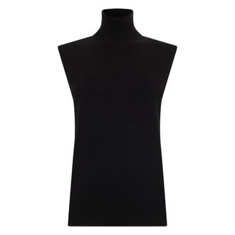 Toteme Sleeveless Fine Turtleneck - female - Tot&ecirc;Me - Turtlenecks - Black - XS - Knitwear