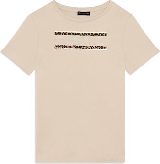 Freddy T-shirt Manica Corta con Dettagli Animalier e Borchie