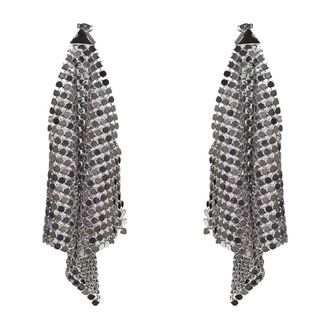 Paco Rabanne Earrings, female, Gray, Size: ONE SIZE Pixel Chainmail Earrings