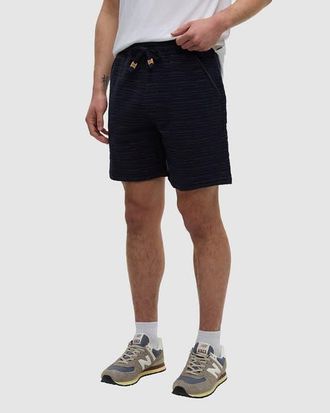 tentree Holmes Short in Midnight Blue Flash Stripe at Nordstrom, Size Xx-Large
