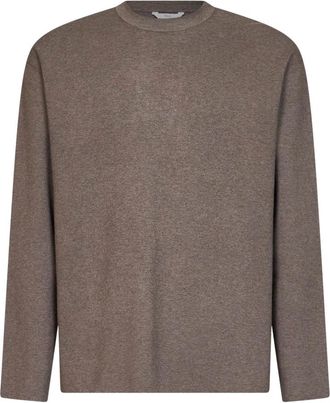 Hev&ograve; Trui met ronde hals - Heren - Ronde hals truien - Bruin - M - Polyester - Truien & Vesten