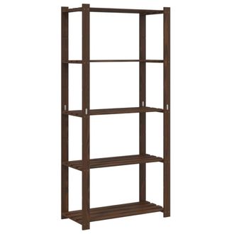 vidaXL Vidaxl - Estanter&iacute;a De 5 Niveles Madera Maciza Pino Marr&oacute;n 80x38x170 Cm