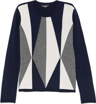 Emporio Armani Trui met geometrisch patroon - Blauw