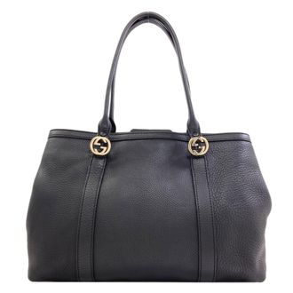 Gucci Black Leather Tote Bag (Pre-Owned)