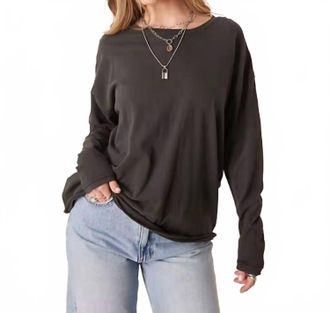 Free People Nina Long Sleeve Tee In Washed Black