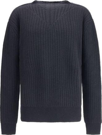 Rick Owens Black Fleece Wool Mens Sweatshirt