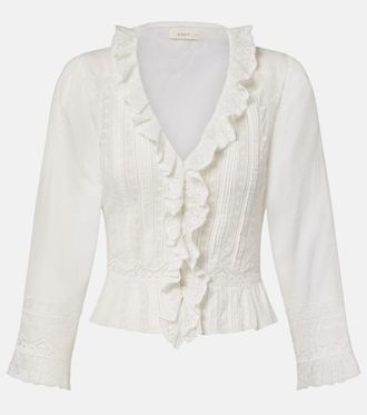 D&ocirc;en Eldoris ruffled cotton blouse