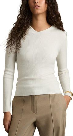 Reiss Chloe Ribbed Wool-Blend Hoodie