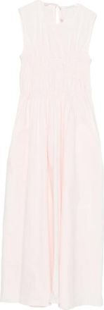 Cecilie Bahnsen Abito midi smanicato con arricciatura - Rosa