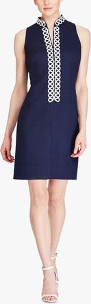 American Living Jacquard Sheath Dress In Navy