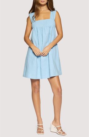 Lost + Wander Coastal Voyage Cotton & Linen Babydoll Dress in Light Blue at Nordstrom, Size Medium