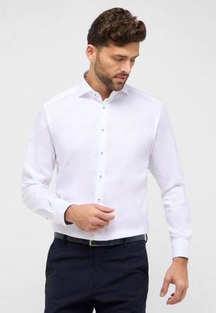 Eterna Langarmhemd ETERNA MODERN FIT, Herren, Gr. 43, Normalgr&ouml;ssen, wei&szlig;, 100% Baumwolle, tailliert, Manschette, Hemden Langarmhemd, NON IRON (b&uuml;gelfrei)