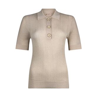 Liu Jo Polo Shirts, female, Beige, Size: M Polo in maglia