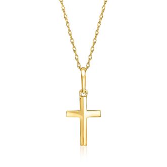 RS Pure by Ross-Simons 14kt Yellow Gold Modern Cross Pendant Necklace