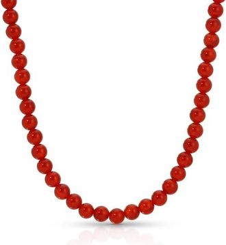 Kozakh Carnelian Beaded Necklace, 6mm in Gold/red at Nordstrom