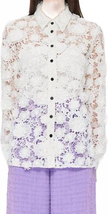 LEO LIN Sabrina Lace Shirt In Snow