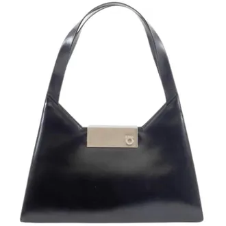 Ferragamo Pre-owned Shoulder Bags, female, Black, Size: ONE SIZE Pre-owned Gancini Handbag