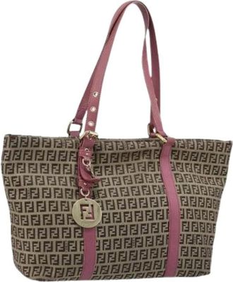 Fendi Pre-owned Tote Bags, female, Brown, Size: ONE SIZE Pre-owned Vintage Zucchino Tote Bag