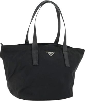 Prada Pre-owned Tote Bags, female, Black, Size: ONE SIZE Pre-owned Vintage Nylon Tote Bag