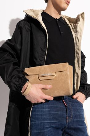 Dsquared2 Suede Handbag, Mens, Beige