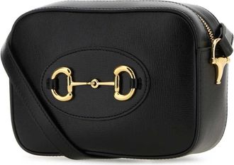 Gucci Womens Horsebit 1955 Crossbody Bag Black Leather