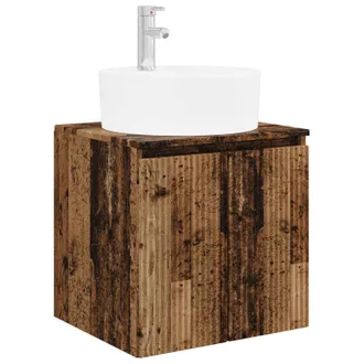 vidaXL Vanidad Con Lavabo De Pared Madera Envejecida Vidaxl